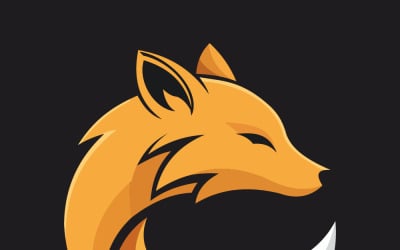 Orange Fox Logo Mascot in Circular Emblem Modern Minimalist Animal Illustration