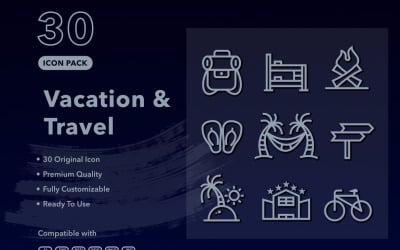 Vakantie- en reisiconenpakket Vol.2
