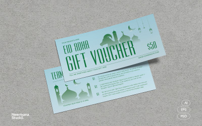 Blue Green Eid Al Adha Voucher