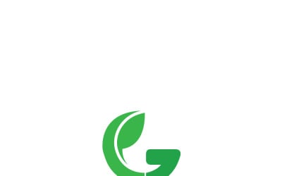 Eco Minimalist G Letter Logo with Leaf for Green Planet