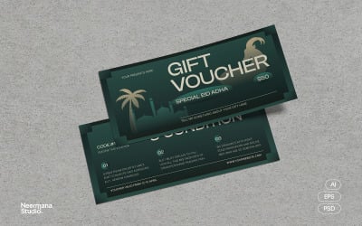 Green Modern Eid Al Adha Voucher