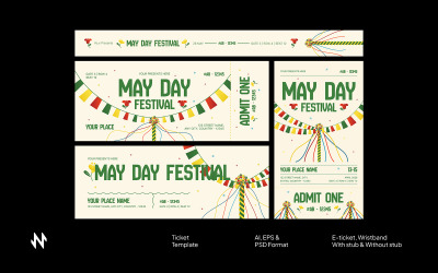 May Day Festival Ticket Template