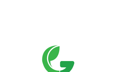 Öko-minimalistisches G-Logo mit Blatt für Green Planet