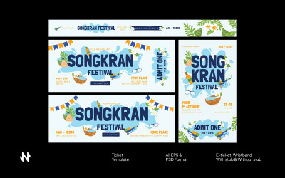 Songkran Festival Ticket Template