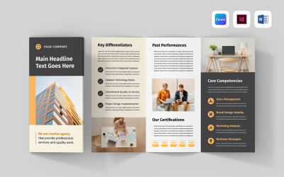 Vorlage für eine dreifach gefaltete Broschüre | Canva, MS Word, InDesign