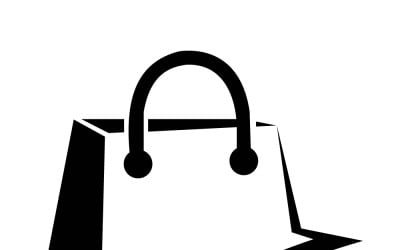 Black Shopping Bag Icon Logo Representing Retail, E-Commerce, Purchase and Consumer Shopping Concept