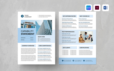 Capability Statement Canva, MS Word, InDesign