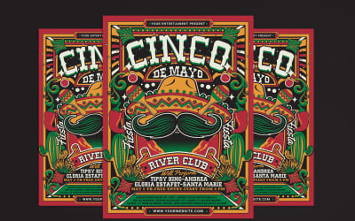 Cinco De Mayo Fiesta Holiday Flyer affischmall