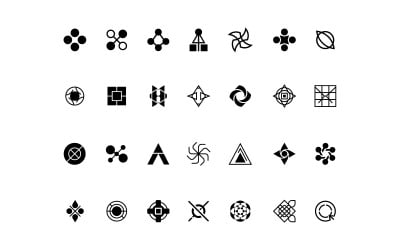 Geometric Symbols and Abstract Patterns Icon Set - Modern Vector Design Elements