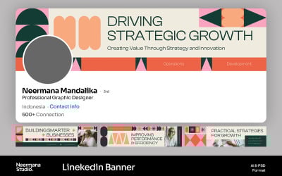 Modernes geometrisches LinkedIn-Banner