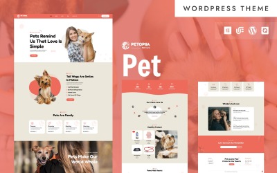 Petopiia - Állateledel, játékok és kiegészítők WordPress WooCommerce Elementor sablon