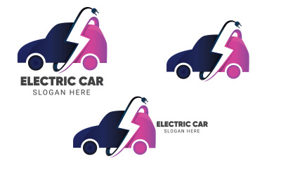 Projekt logo dla pojazdów elektrycznych i ładowania premium