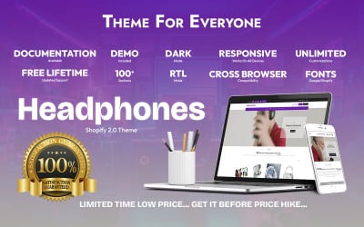 Тема Shopify для навушників – преміальне багатоцільове рішення для електронної комерції