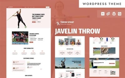 Throw Sprint - Speerwerpen Coaching &amp;amp; Atletiekclub WordPress Elementor-thema