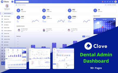 Clove Dental Care – Современный шаблон административной панели на основе Bootstrap 5