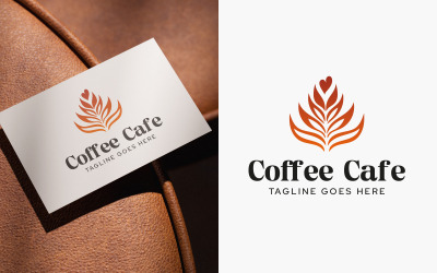 Coffee Cafe Leaf Logo Design