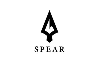 Modello di icona vettoriale del logo a forma di lancia, versione 3.