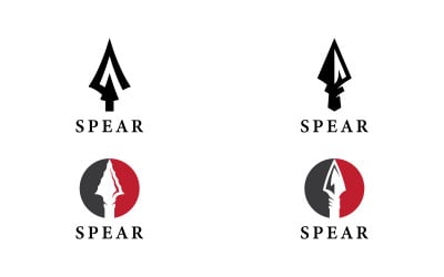 Modello di icona vettoriale del logo a forma di lancia V15.