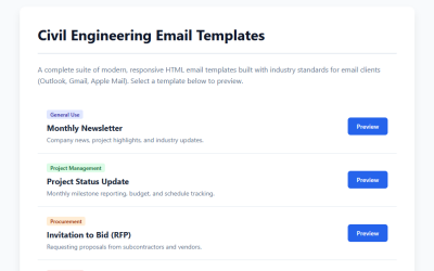 TEKTON - Civil Engineering Email Template Suite