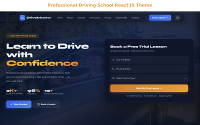 Tema React JS para Autoescola Moderna e Agendamento de Instrutores