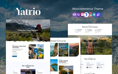 Yatrio — тема WordPress для WooCommerce, посвященная товарам для кемпинга и отдыха на природе.