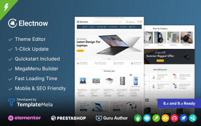 Electnow - Motyw Prestashop dla sklepu z elektroniką i urządzeniami mobilnymi