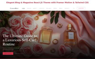 Elegantes Blog- und Magazin-React-Theme mit Framer Motion und Tailwind CSS