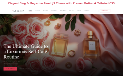 Framer Motion ve Tailwind CSS ile Şık Blog ve Dergi React Teması