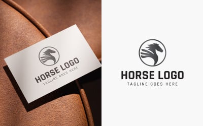 Horse Emblem Logo Design Template