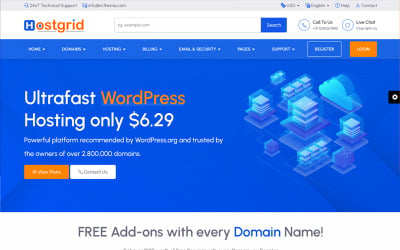 Hostgrid – WHMCS webbhotells- och faktureringstema