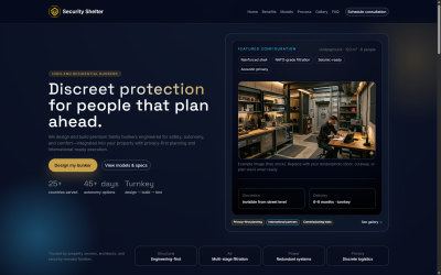 Landingpage für den Bau von Schutzräumen
