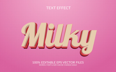 Milky 3d text effect illuatration design.