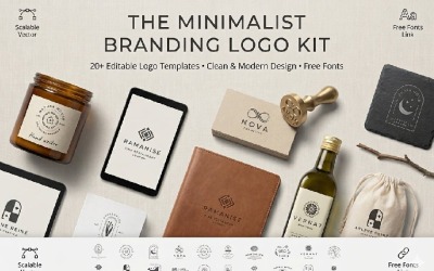 Minimalistiskt varumärkeslogotypkit | 20 hantverksmallar