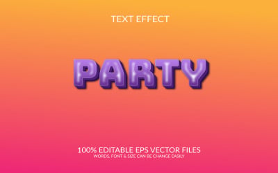 Party Neon Glow 3D Text Effect with Futuristic Style