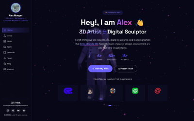 Portfólio de Artista 3D | Modelo HTML para Estúdio de Animação