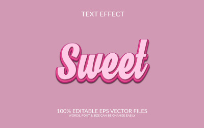 Sweet Bold 3D Vector Text Effect with Modern Gradient Style