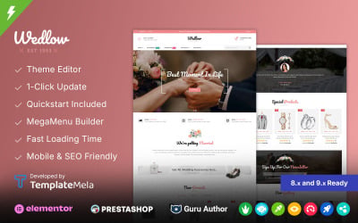 Wedlow - Tema PrestaShop per negozio di abiti da sposa