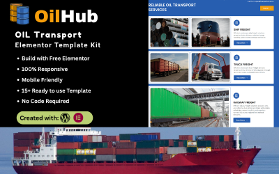 OilHub - Kit de plantillas Elementor para transporte de petróleo