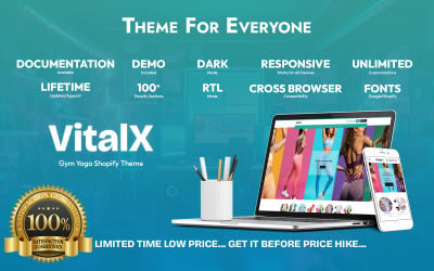 VitalX – тема Shopify для тренажерного залу та йоги – OS 2.0