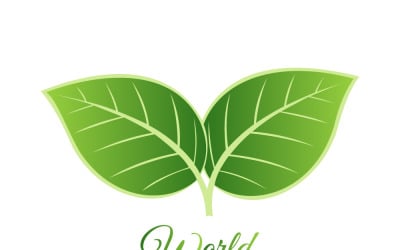 World Environment Day Green Leaves Logo Concept for Nature Conservation and Eco Awareness Campaign