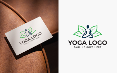 Шаблон дизайна логотипа Yoga Leaf