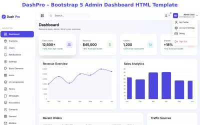 DashPro – Bootstrap 5 Admin Dashboard HTML Template