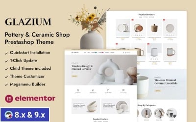 Glazium - sklep z ceramiką i dekoracjami ceramicznymi, motyw responsywny Prestashop
