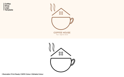 Minimalistisk kafélogotypmall