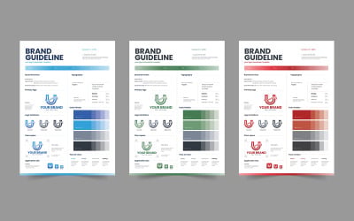 Modern Brand Guideline Template with Color Palette and Typography System