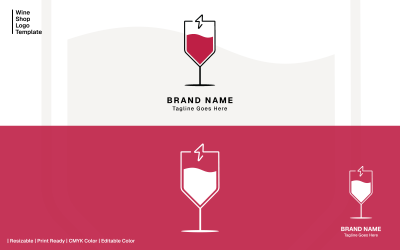 Modern Wine Shop Logo Template