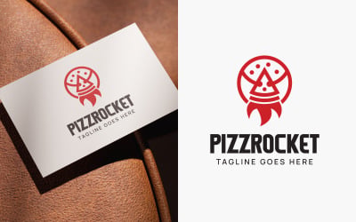 Pizza Rocket Logo Design Template