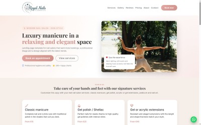 Royal Nails – Mall för landningssida för lyxig salong