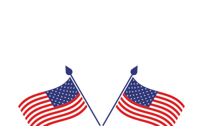 Des drapeaux américains croisés flottant au sommet de mâts, symbolisant le patriotisme, la célébration des États-Unis et la fierté nationale.