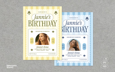 Cute Pastel Birthday Invitation